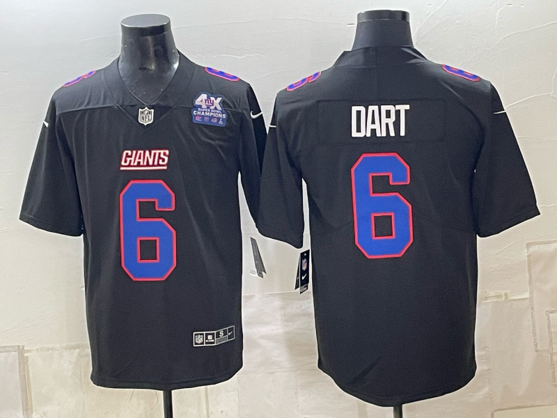 Men New York Giants #6 Dart black Nike 2026 NFL Game Jersey 1006003